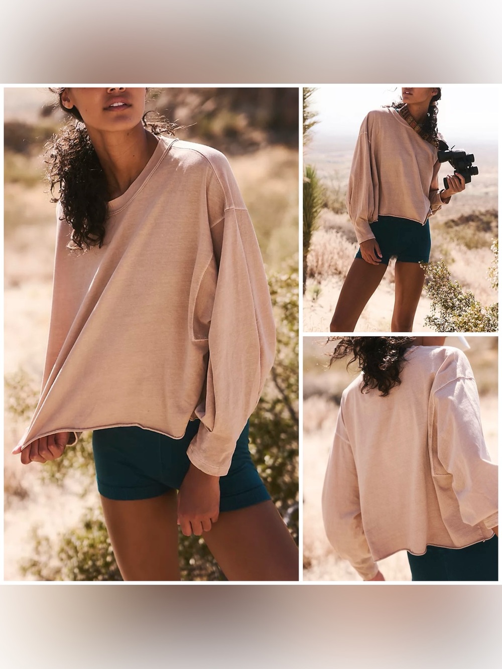 NWOT Free People FP Movement Inspire Layer - Doe tan neutral - Large *IR*